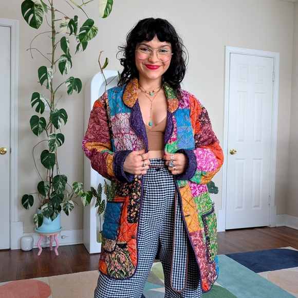 Colorful Patchwork Quilted Jacket - Picture 2 of 7